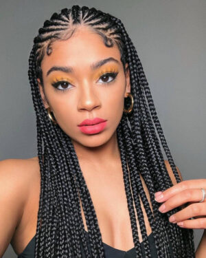 Peinados Afro Trenzas Pegadas Cabello Corto Mujer: Trenzas Boxeadoras con Diseño Curvo