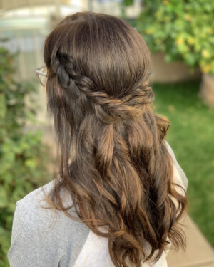 Peinados con Trenzas y Pelo Suelto Cabello Corto: Semi Recogido Trenzado Romántico