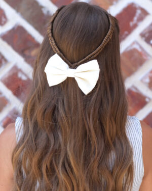 Peinados fáciles y rápidos cabello largo: Trenzas diadema con lazo