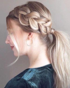 Peinados fáciles y rápidos de hacer: Trenza diadema con coleta baja